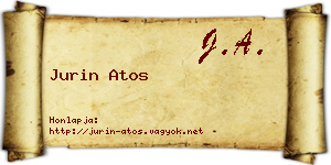 Jurin Atos névjegykártya